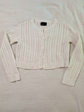 Asos White Knit Button-Up Cardigan